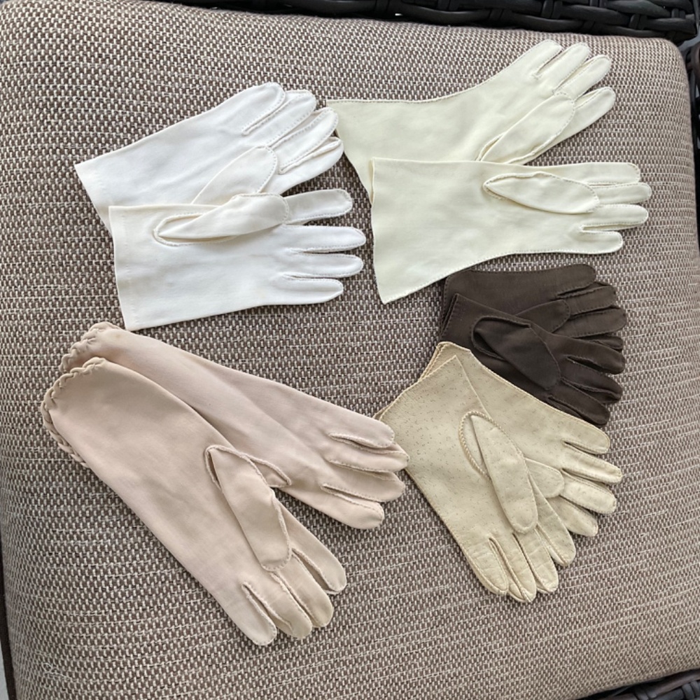 7 pair vintage gloves,neutral colors.Medium. - Picture 9 of 15